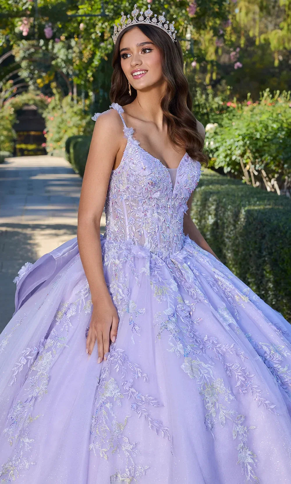 Ashley Lauren 30107 - Embroidered Organza Ballgown with Oversized Bow