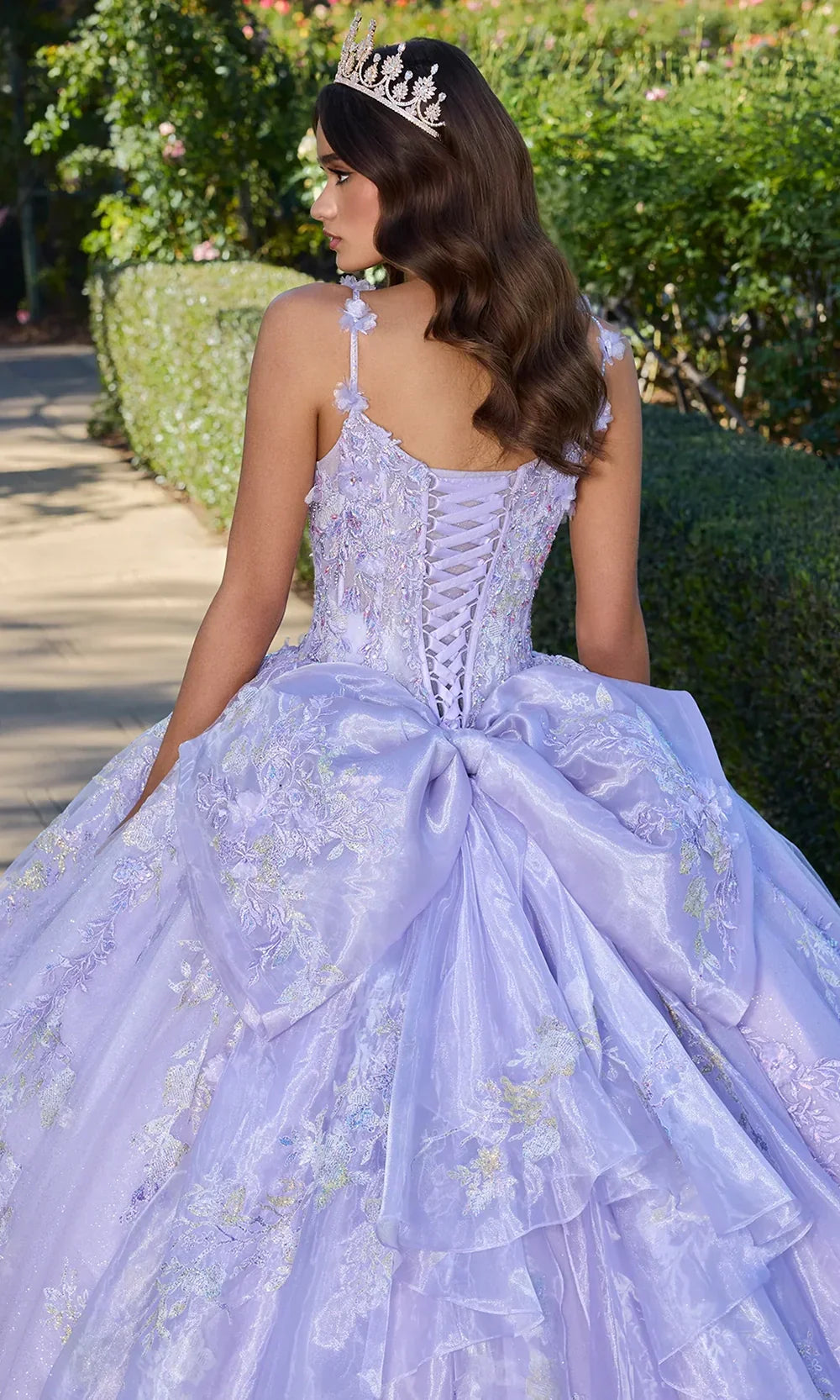 Ashley Lauren 30107 - Embroidered Organza Ballgown with Oversized Bow
