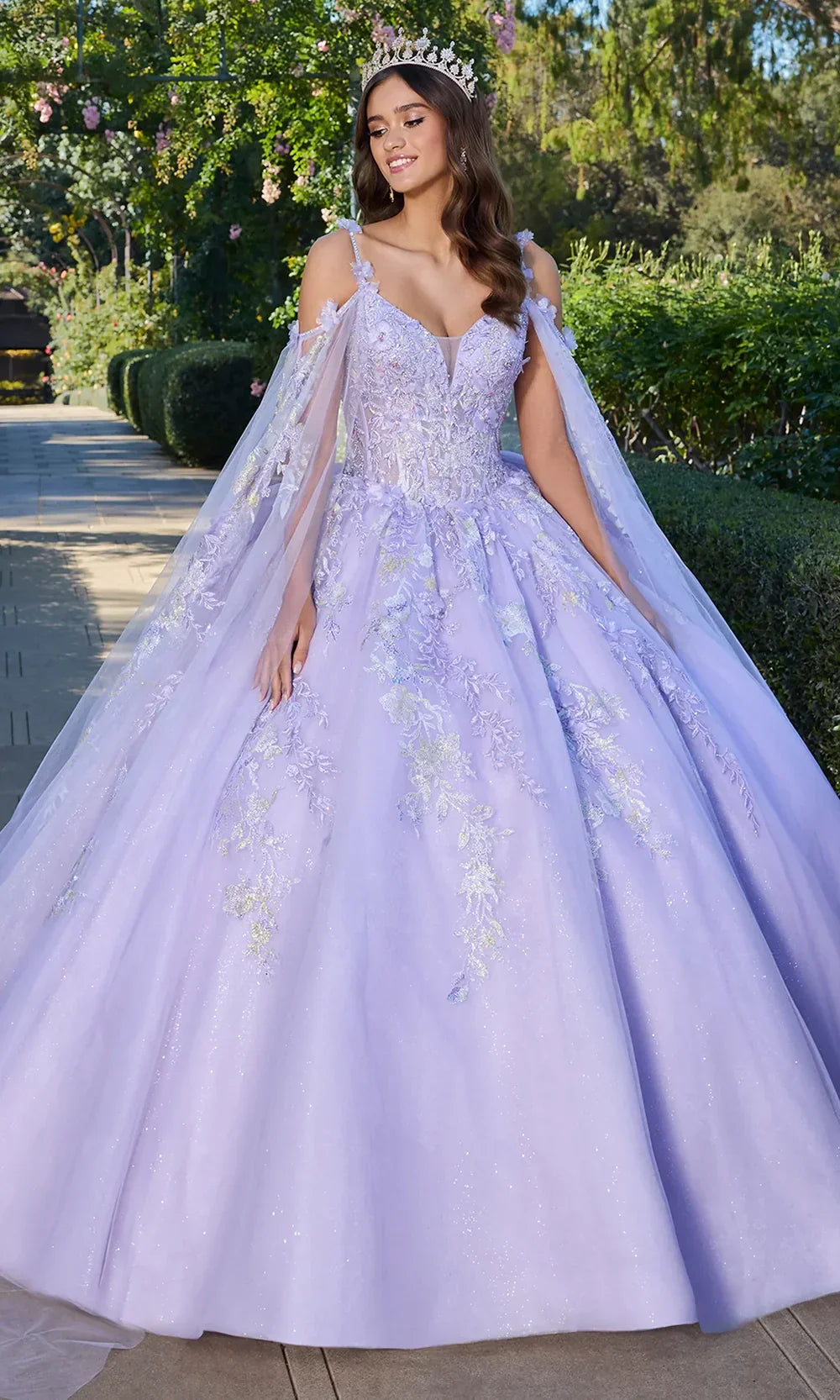 Ashley Lauren 30107 - Embroidered Organza Ballgown with Oversized Bow