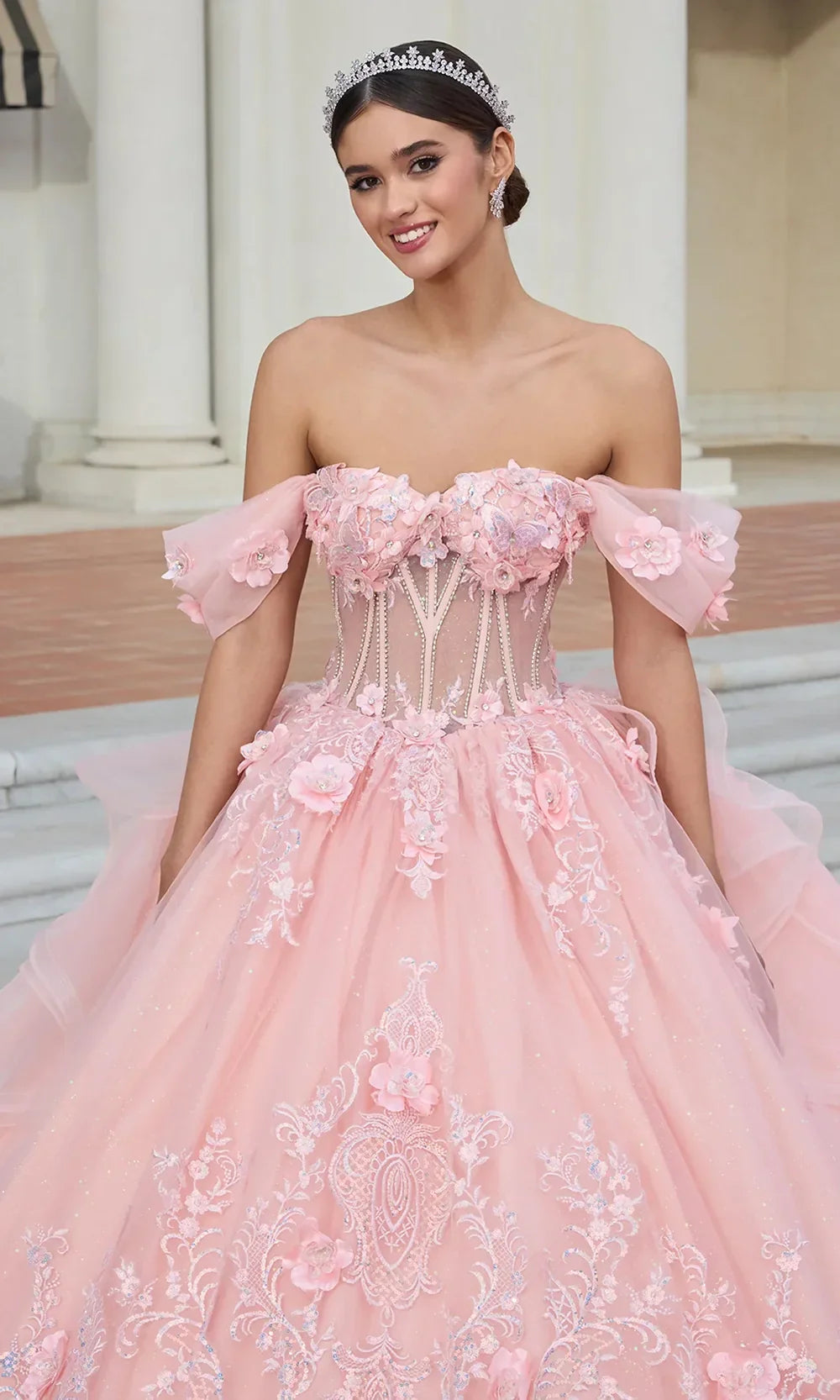 Ashley Lauren 30121 - Illusion Bodice Embroidered Sweetheart Gown
