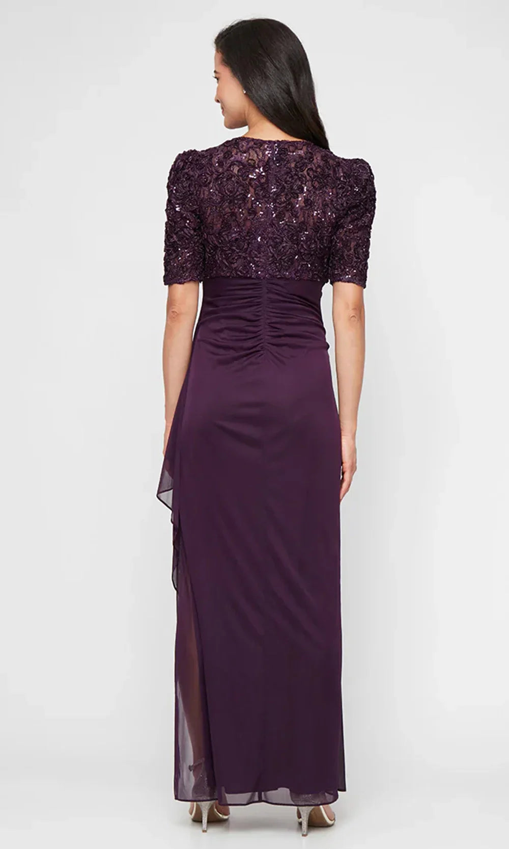 Alex Evenings 81122633 - Long Empire Waist V-Neck Evening Gown