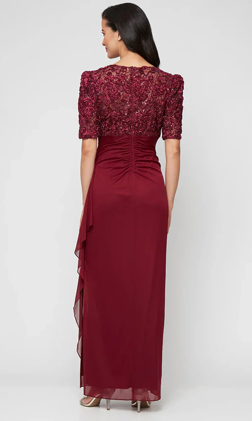 Alex Evenings 82122633 - Empire Waist V-Neckline Column Gown