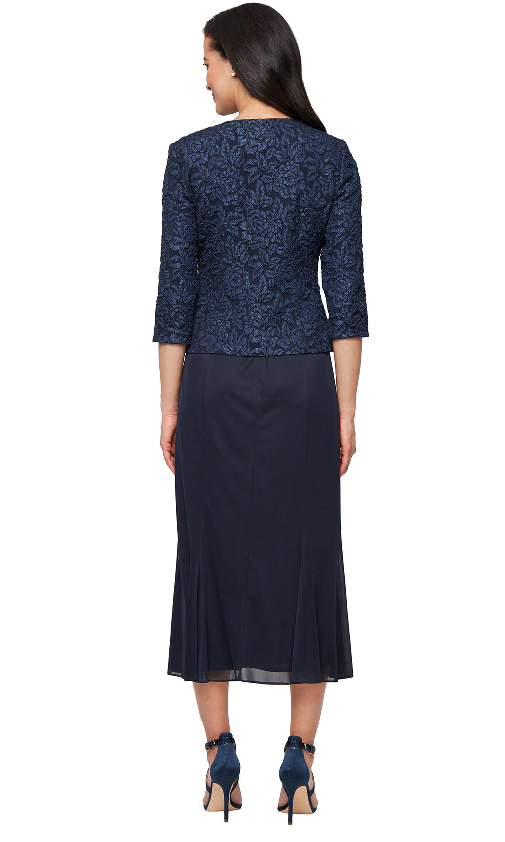 Alex Evenings 8157038 - Textured Scoop Neck Dress with Jacket