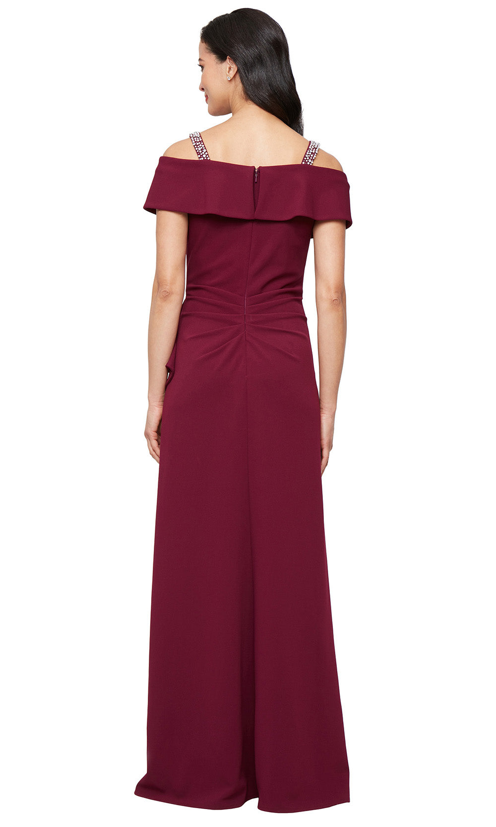 Alex Evenings 8160530 - Beaded Strap Crepe Gown with Slit