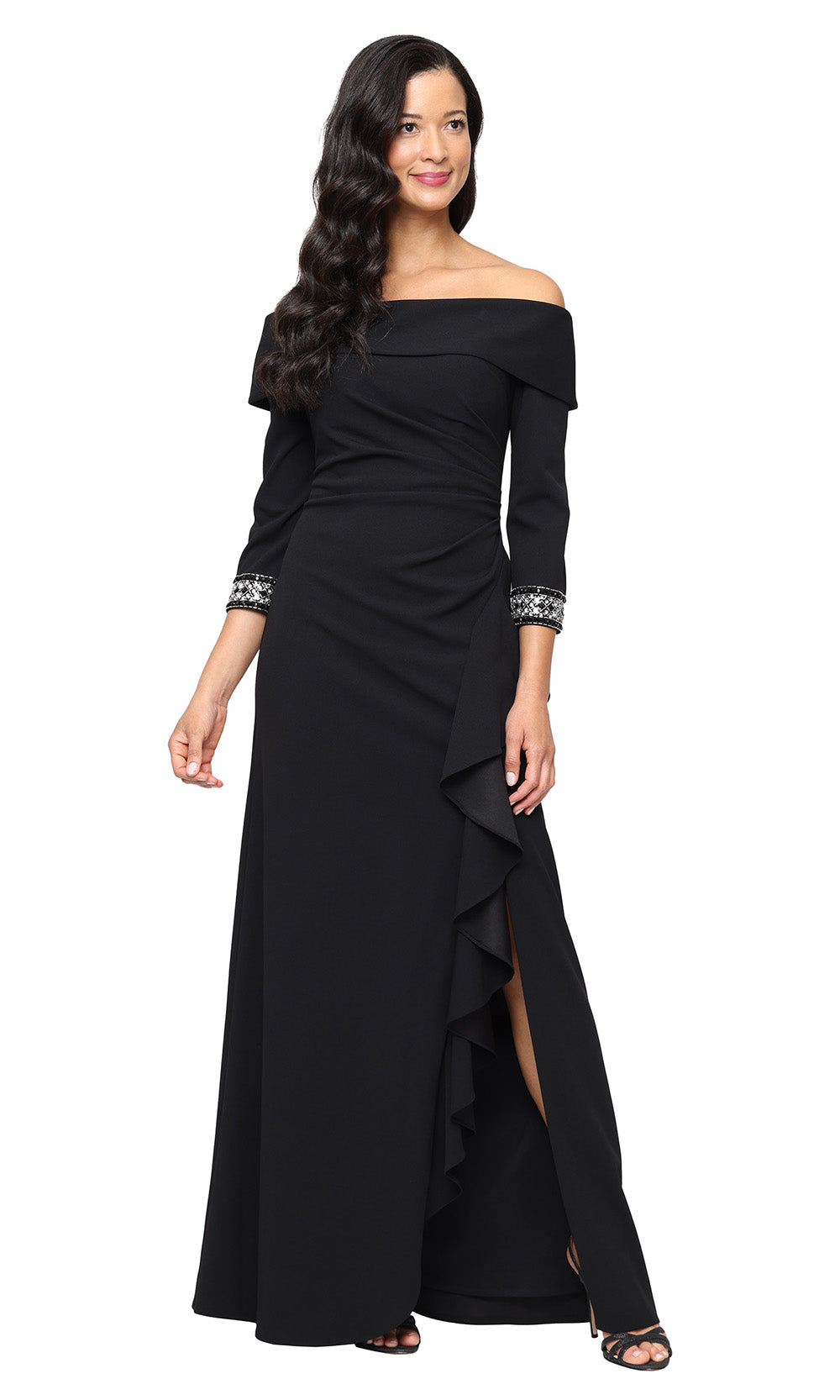 Alex Evenings 8160531 - Cascading Ruffle Long Sleeve Evening Gown