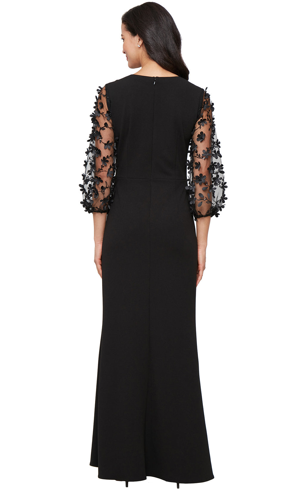 Alex Evenings 8160536 - Square Neck Crepe Gown with Ruffle