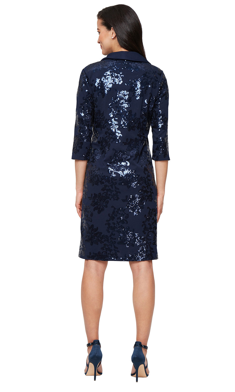 Alex Evenings 81961003 - Sequined Bodice Knee-Length Formal Dress