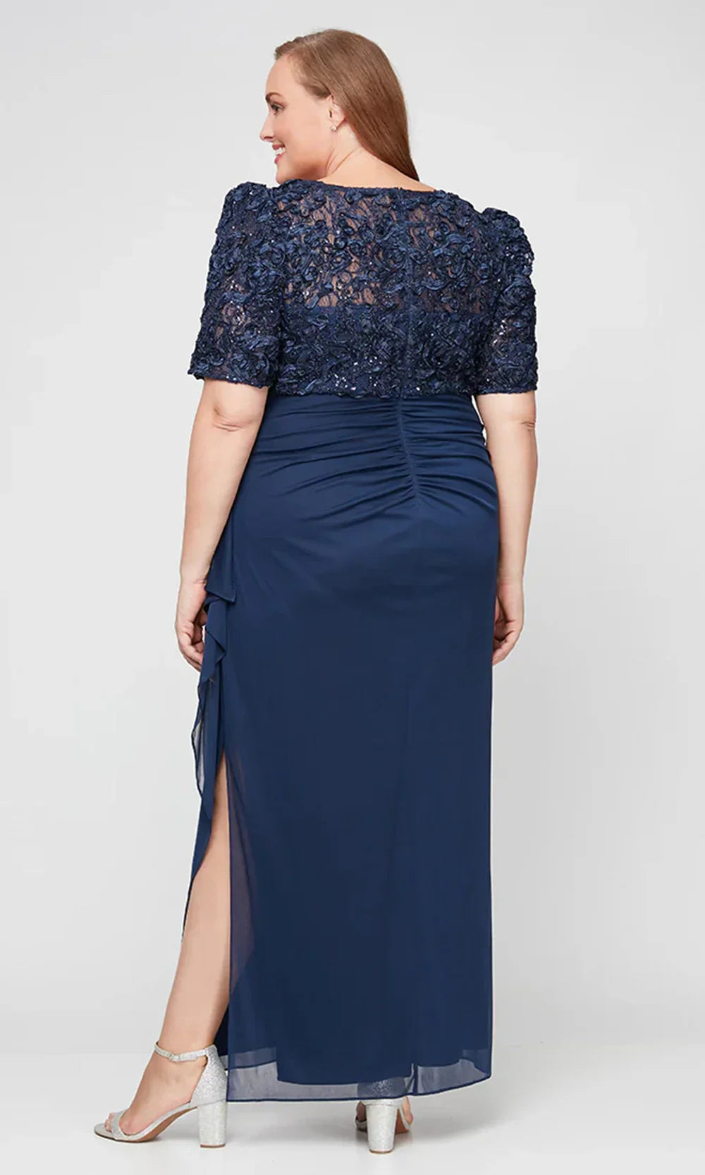 Alex Evenings 84122633 - Puff Sleeve Empire Waist Plus Evening Dress