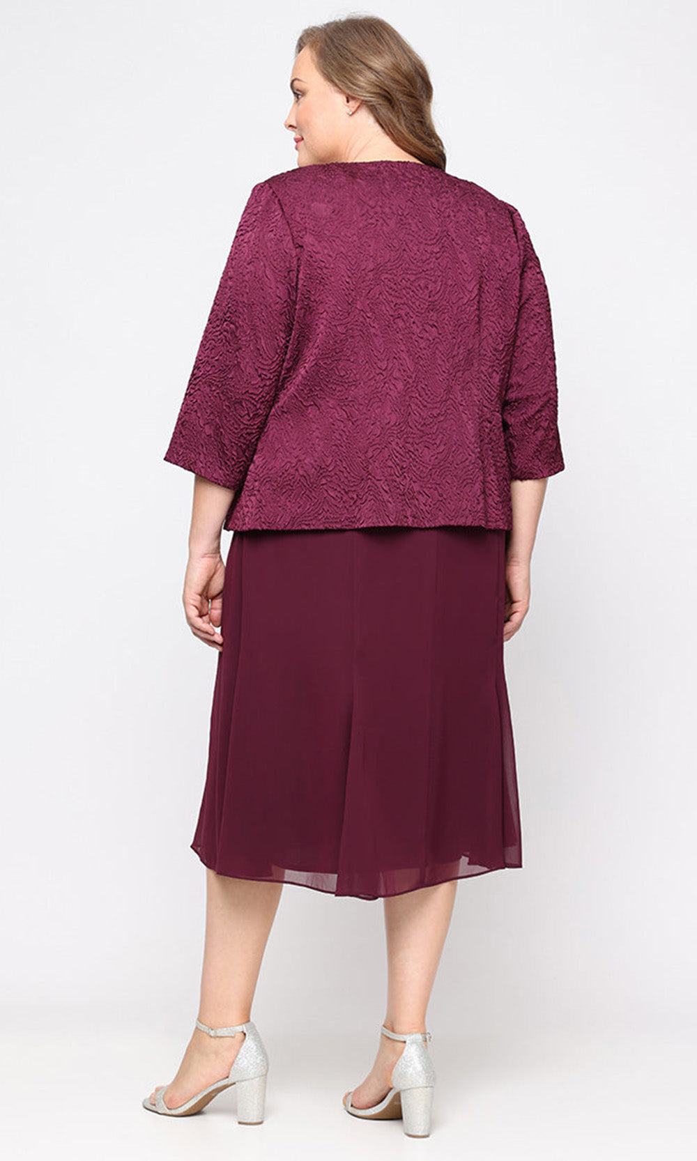 Alex Evenings 8425949 - Wide Strap Tea-Length Dress with Jacket