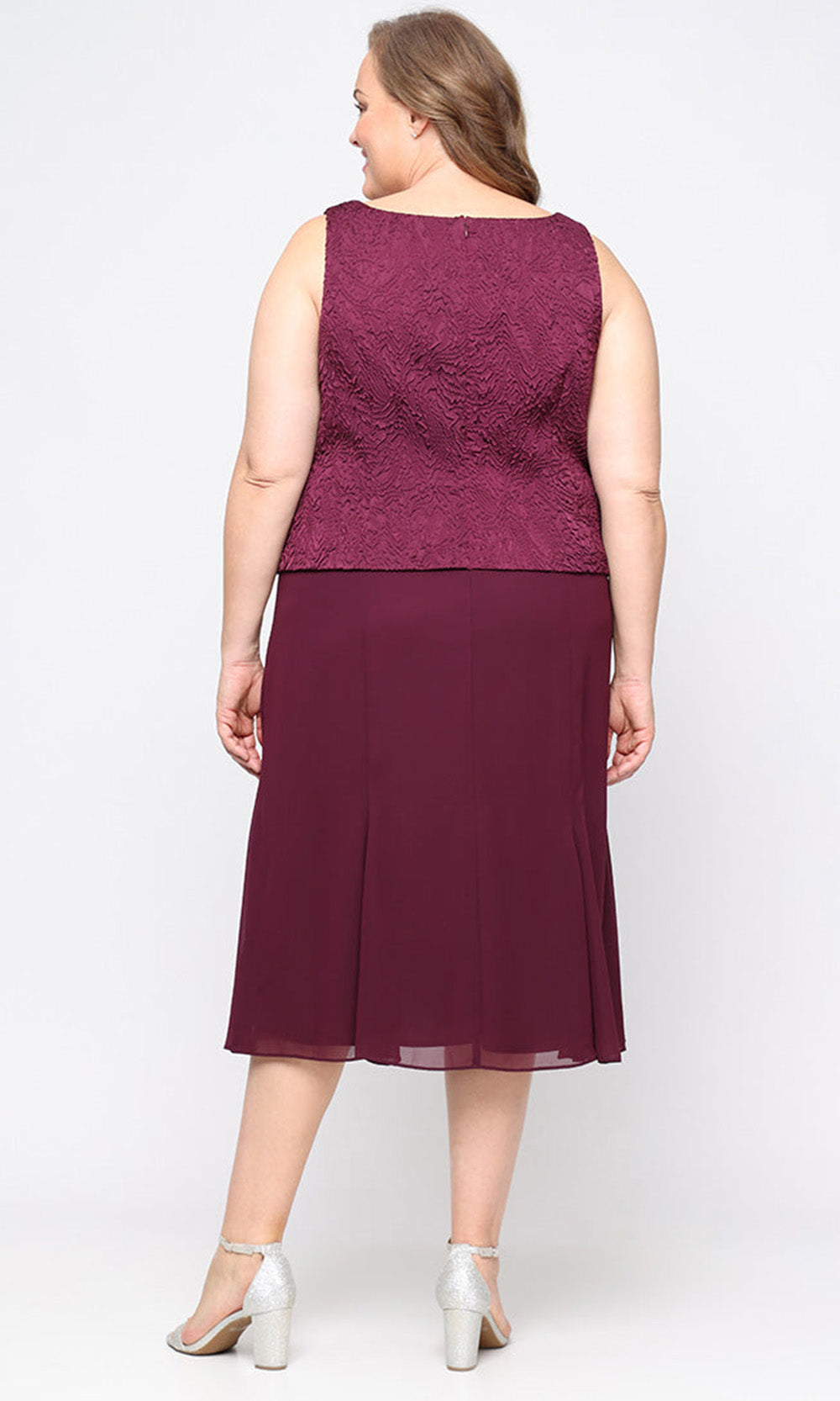 Alex Evenings 8425949 - Wide Strap Tea-Length Dress with Jacket