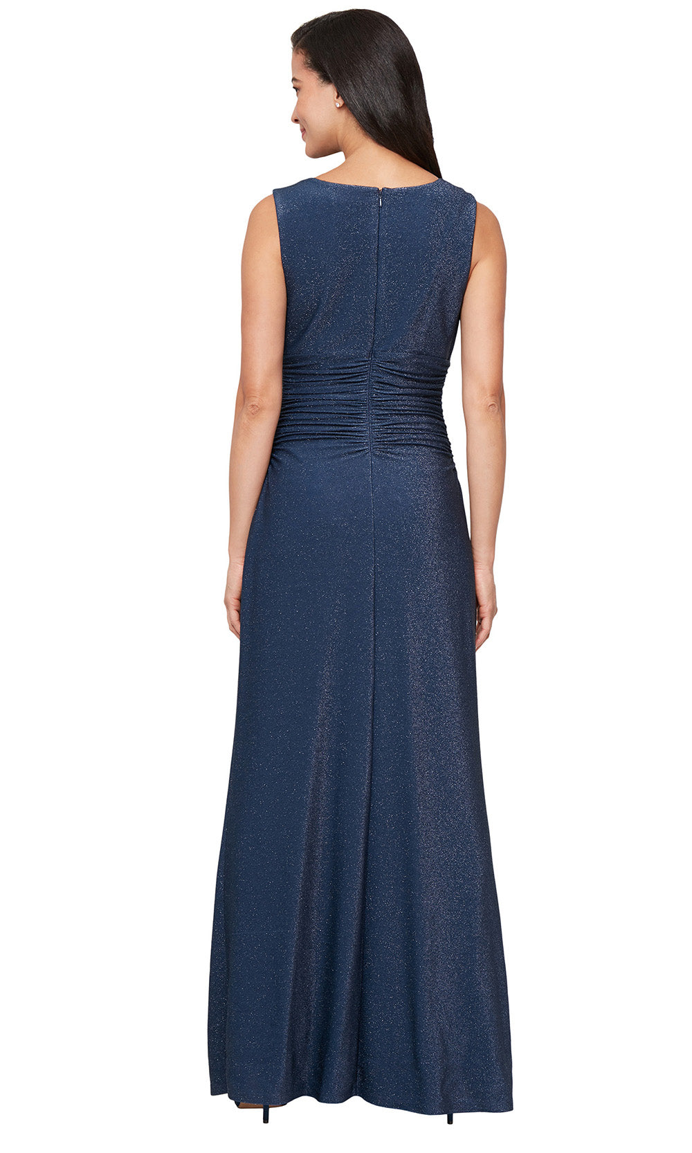 S.L. Fashions 9127294 - Overlay Jacket Sleeveless Ruched Gown