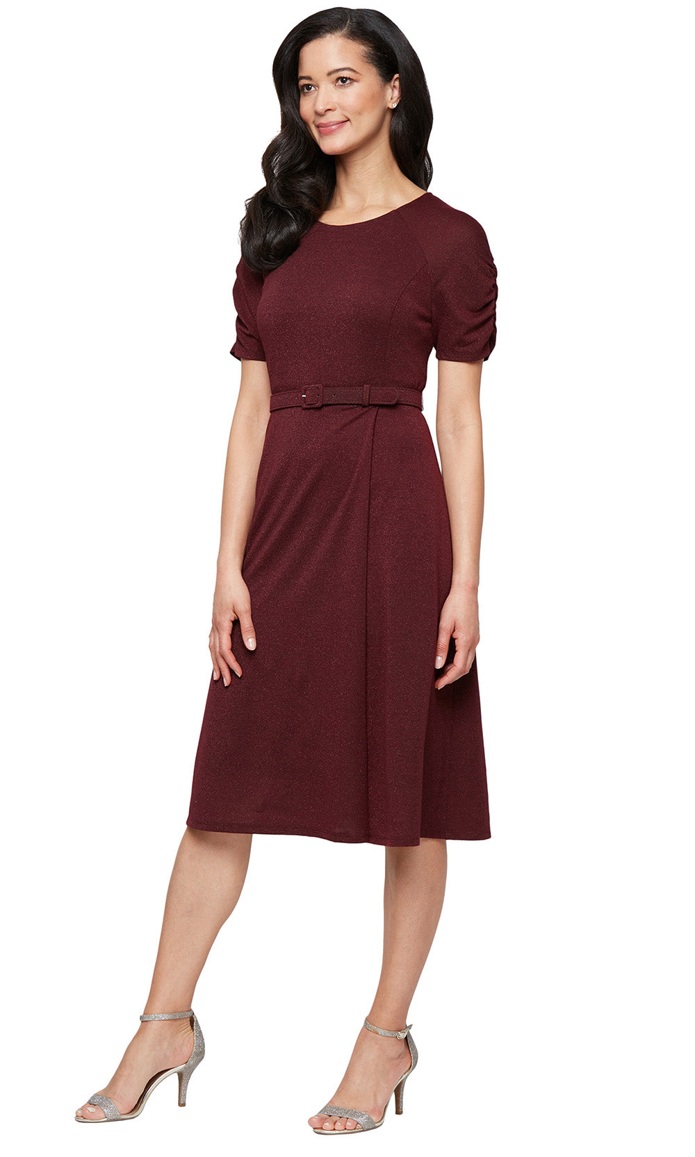 S.L. Fashions 9128106 - Short Sleeve Knee-Length Formal Dress