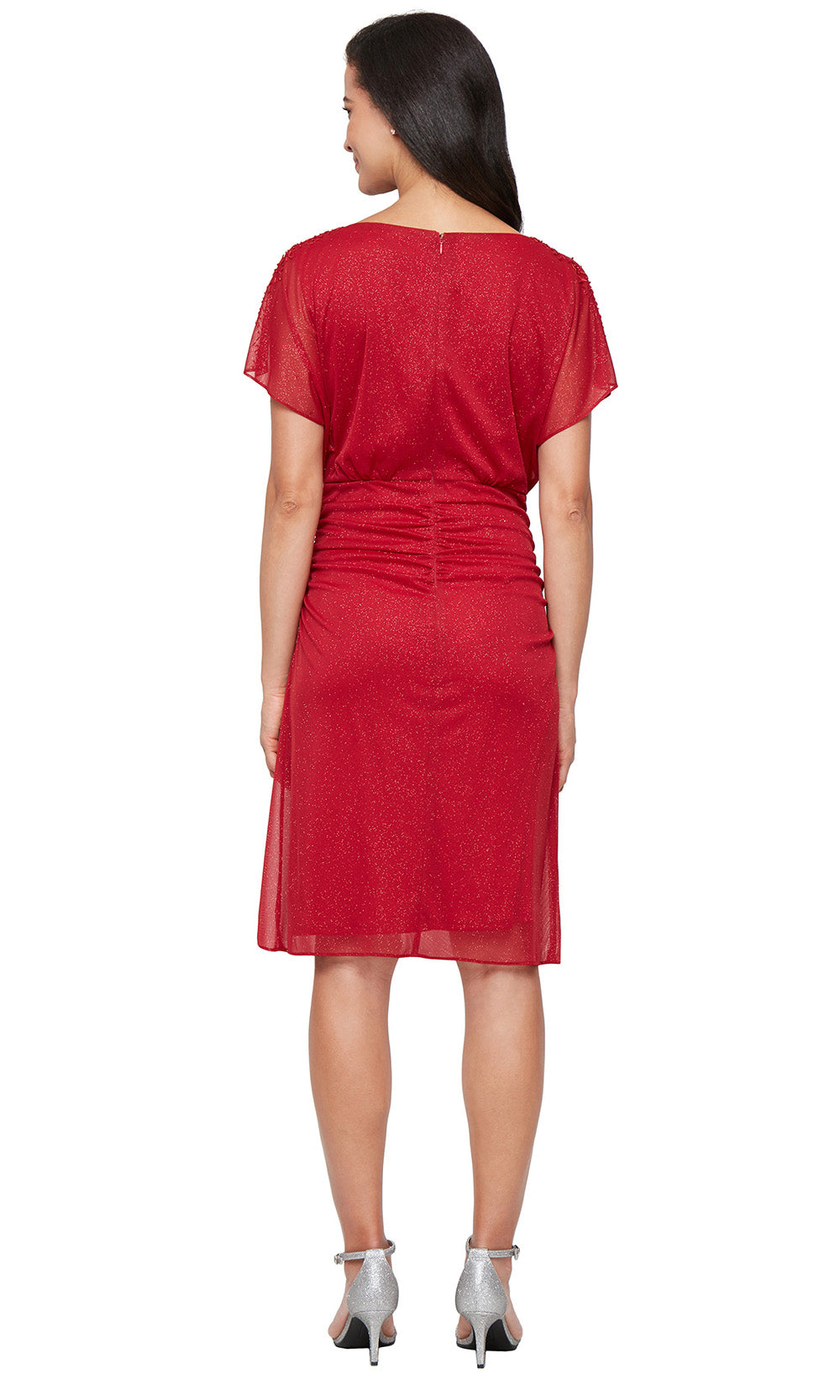 S.L. Fashions 9133274 - Blouson Bodice Short Sleeve Knee-Length Dress
