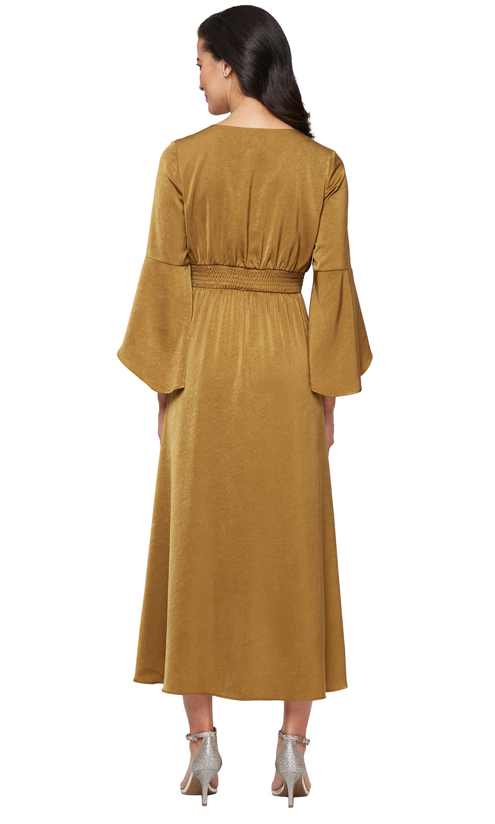 S.L. Fashions 9150131 - Surplice V-Neck High Low A-line Dress