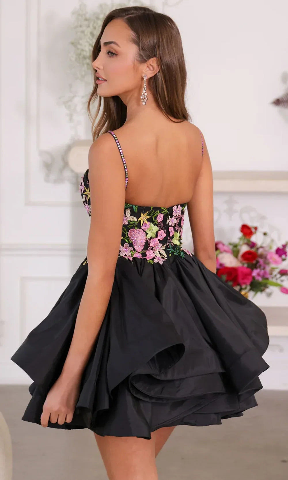 Ava Presley 26348 - Layered Skirt Sweetheart Mini Dress