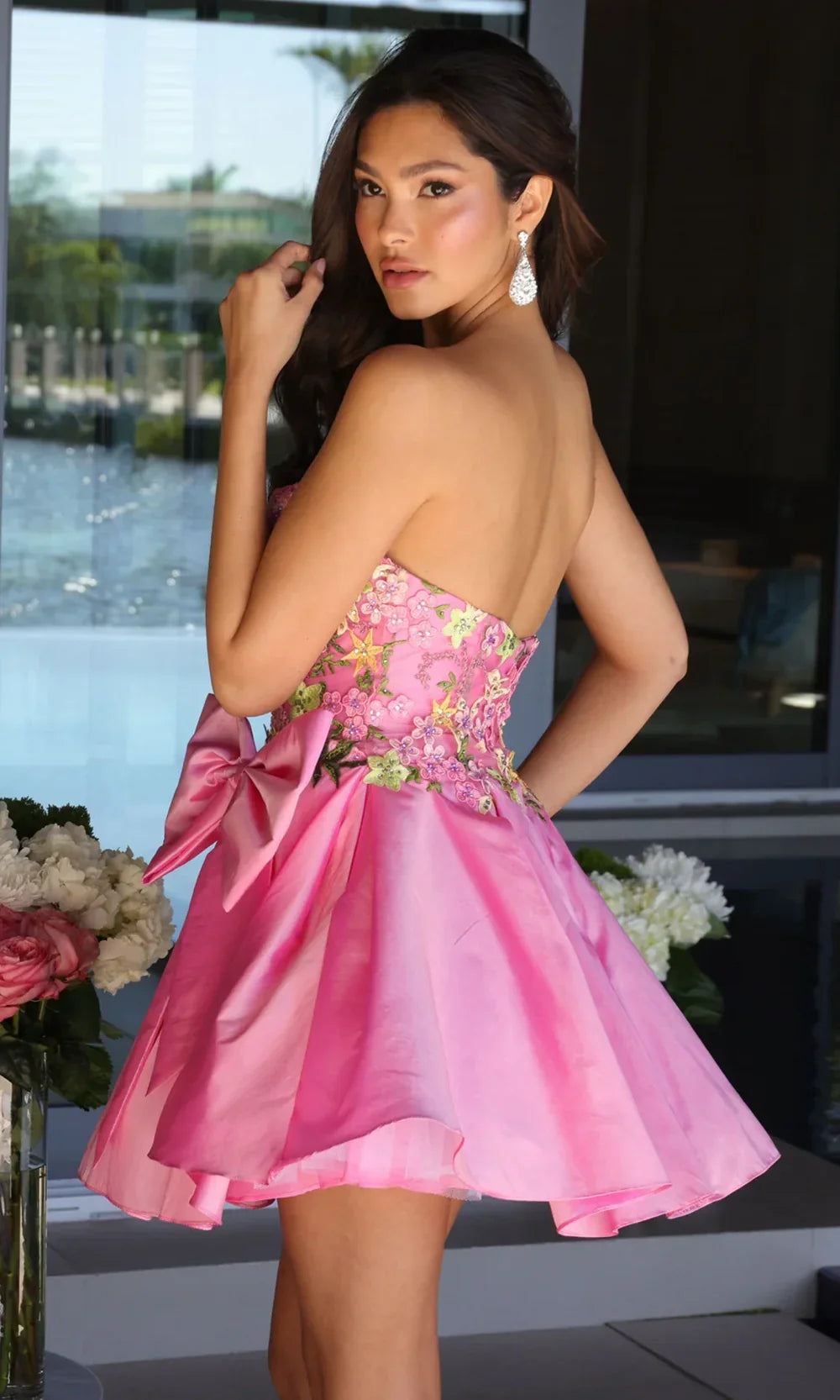Ava Presley 26347 - Strapless Floral A-Line Cocktail Dress