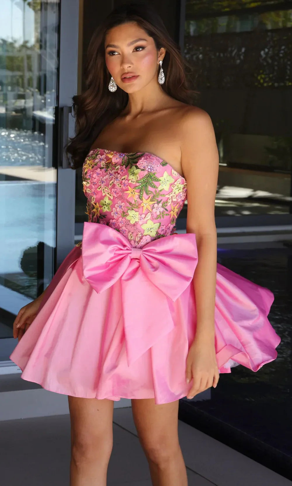 Ava Presley 26347 - Strapless Floral A-Line Cocktail Dress