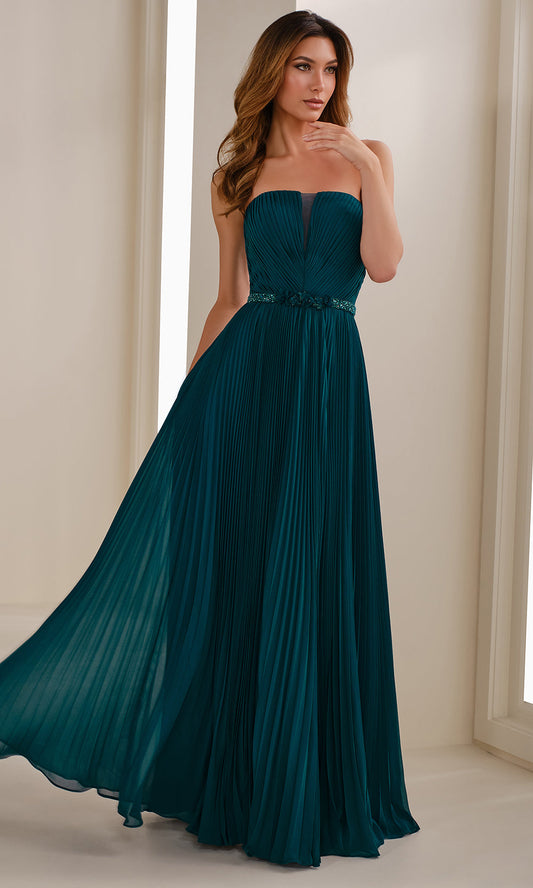 Cameron Blake CB903 - Beaded Waist Chiffon Gown with Shawl