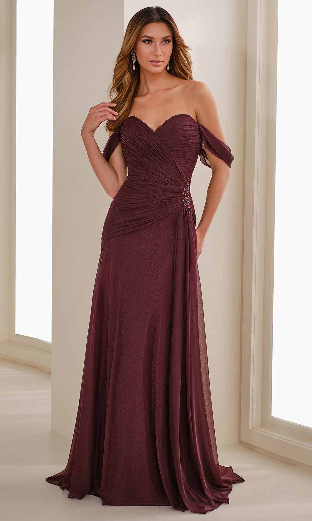 Cameron Blake CB904 - Sweetheart Side Draped Sheath Gown