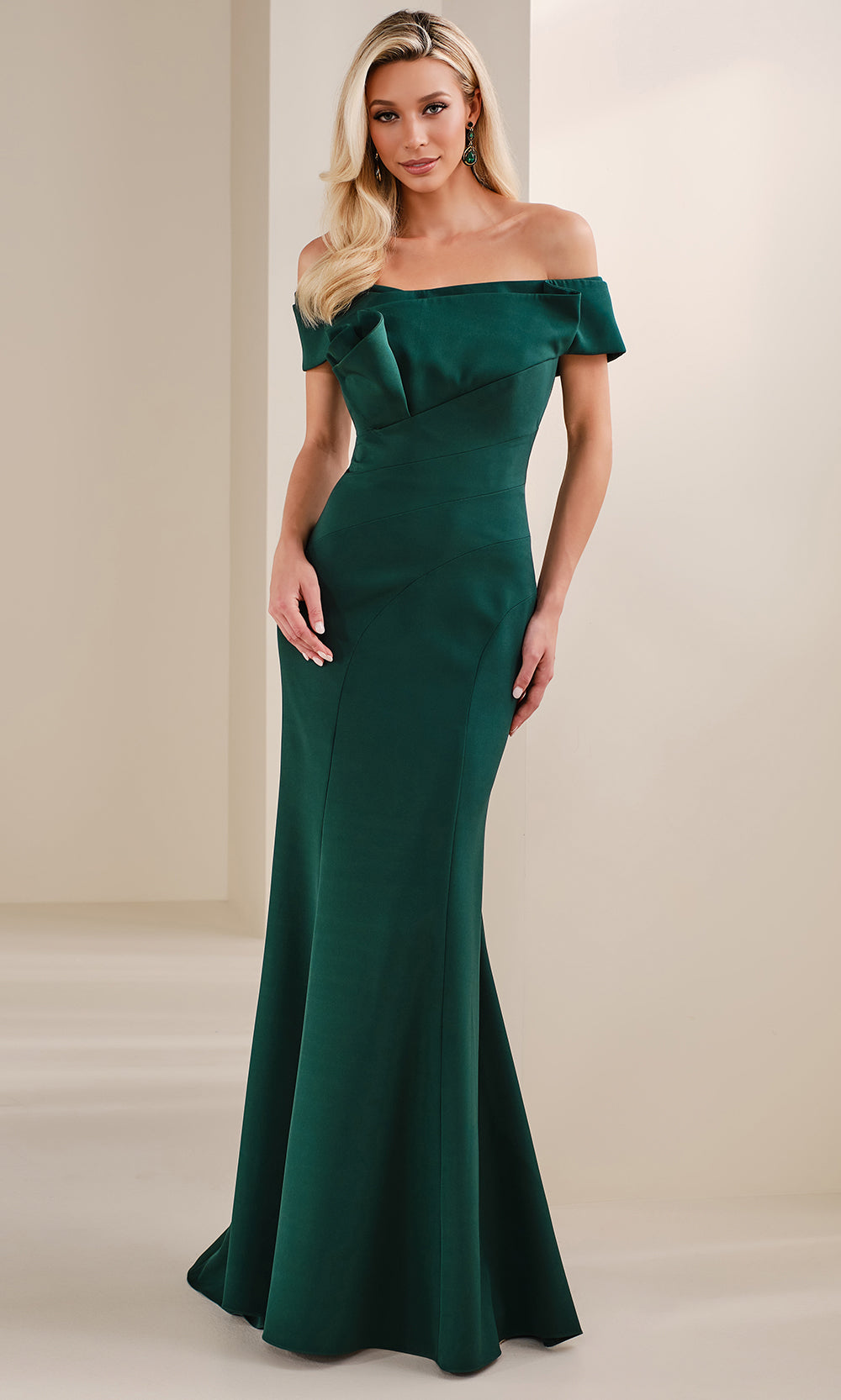 Cameron Blake CB905 - Seam Sculpted Off Shoulder Evening Gown