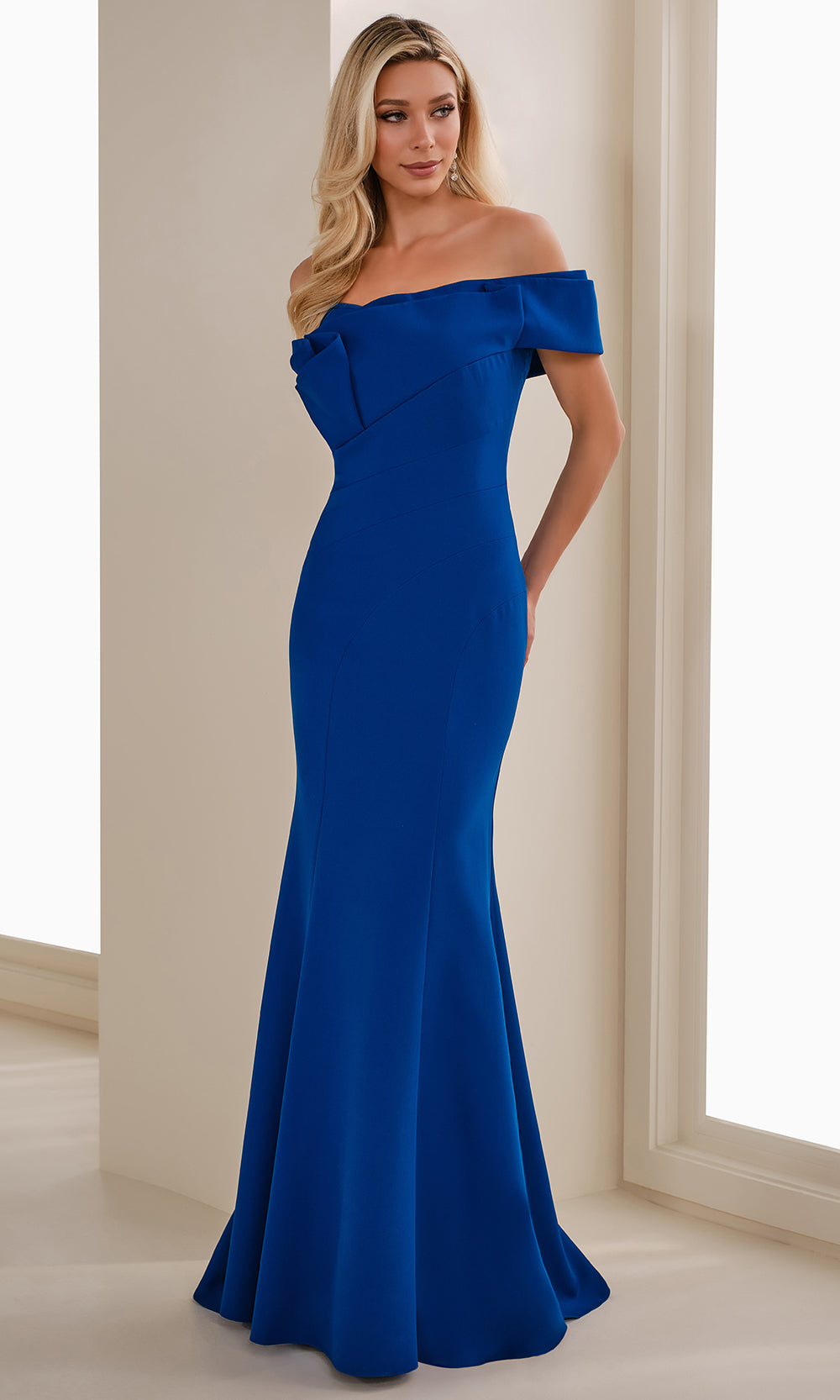 Cameron Blake CB905 - Seam Sculpted Off Shoulder Evening Gown