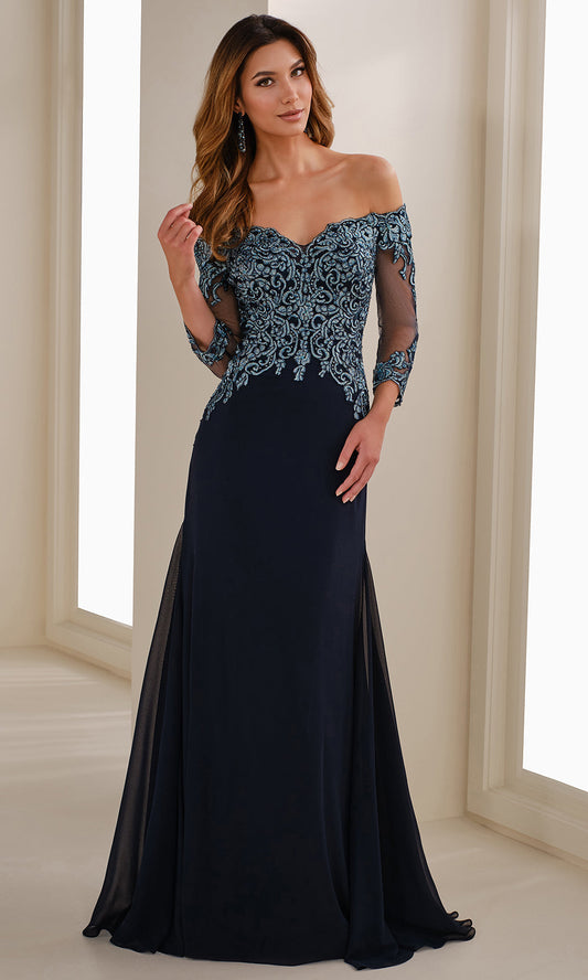 Cameron Blake CB907 - Embroidered Bodice Sweetheart Sheath Gown