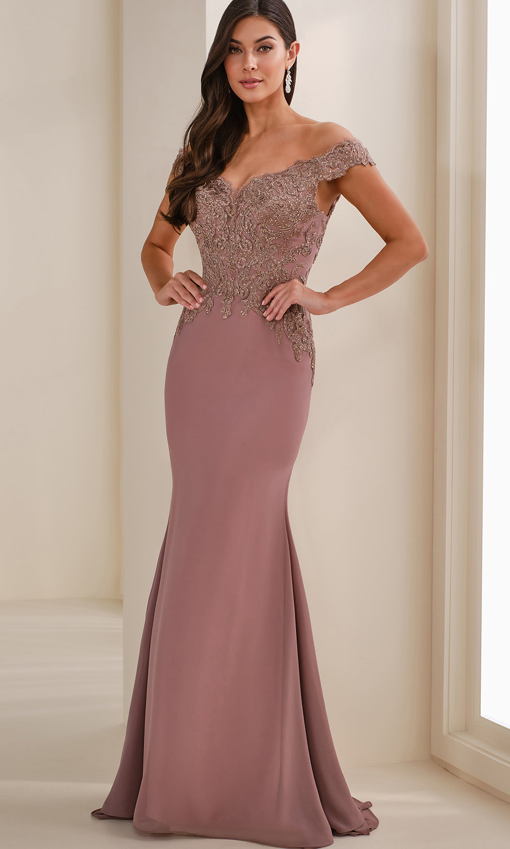 Cameron Blake CB907 - Embroidered Bodice Sweetheart Sheath Gown