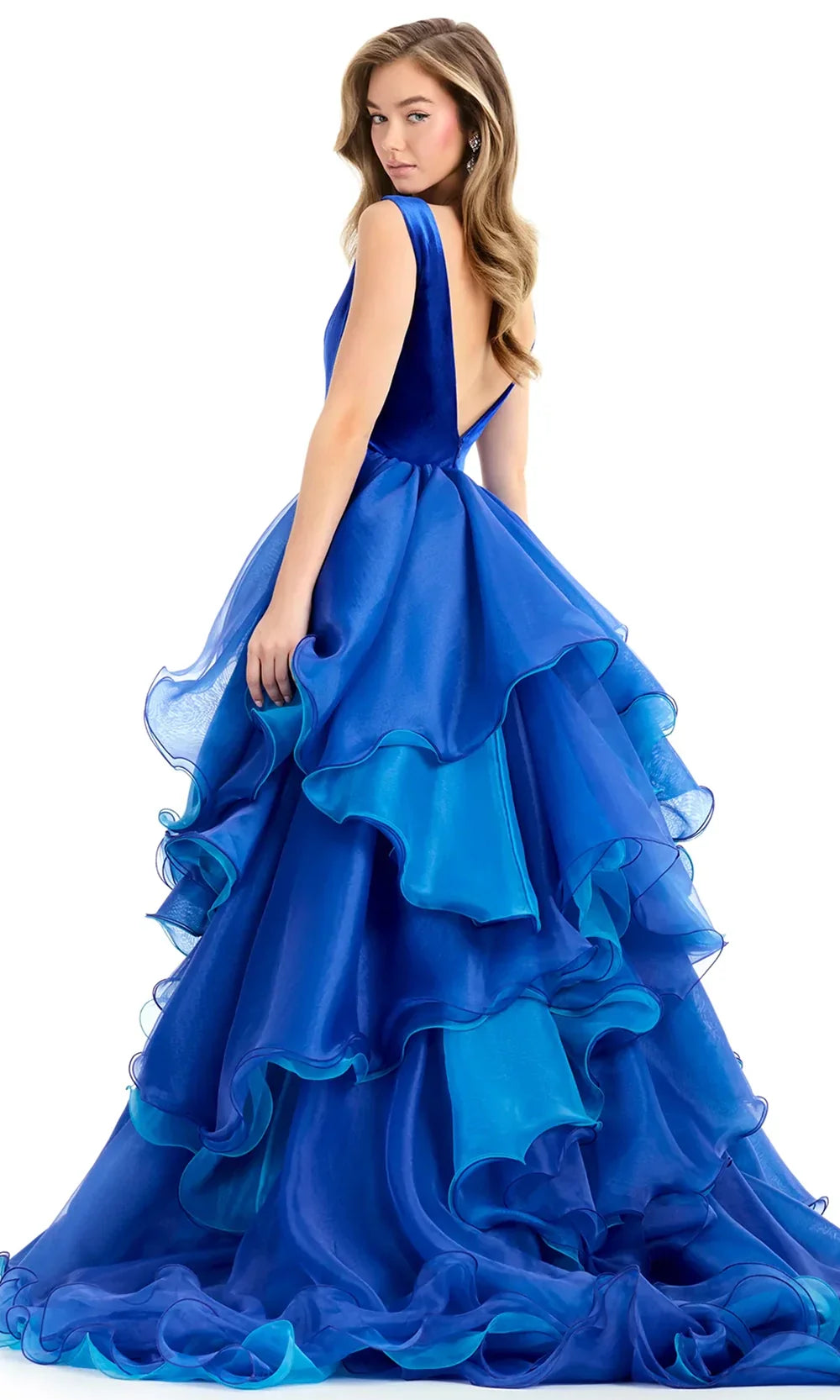 Ashley Lauren 12049 - Ruffle Overskirt Sleeveless Ballgown