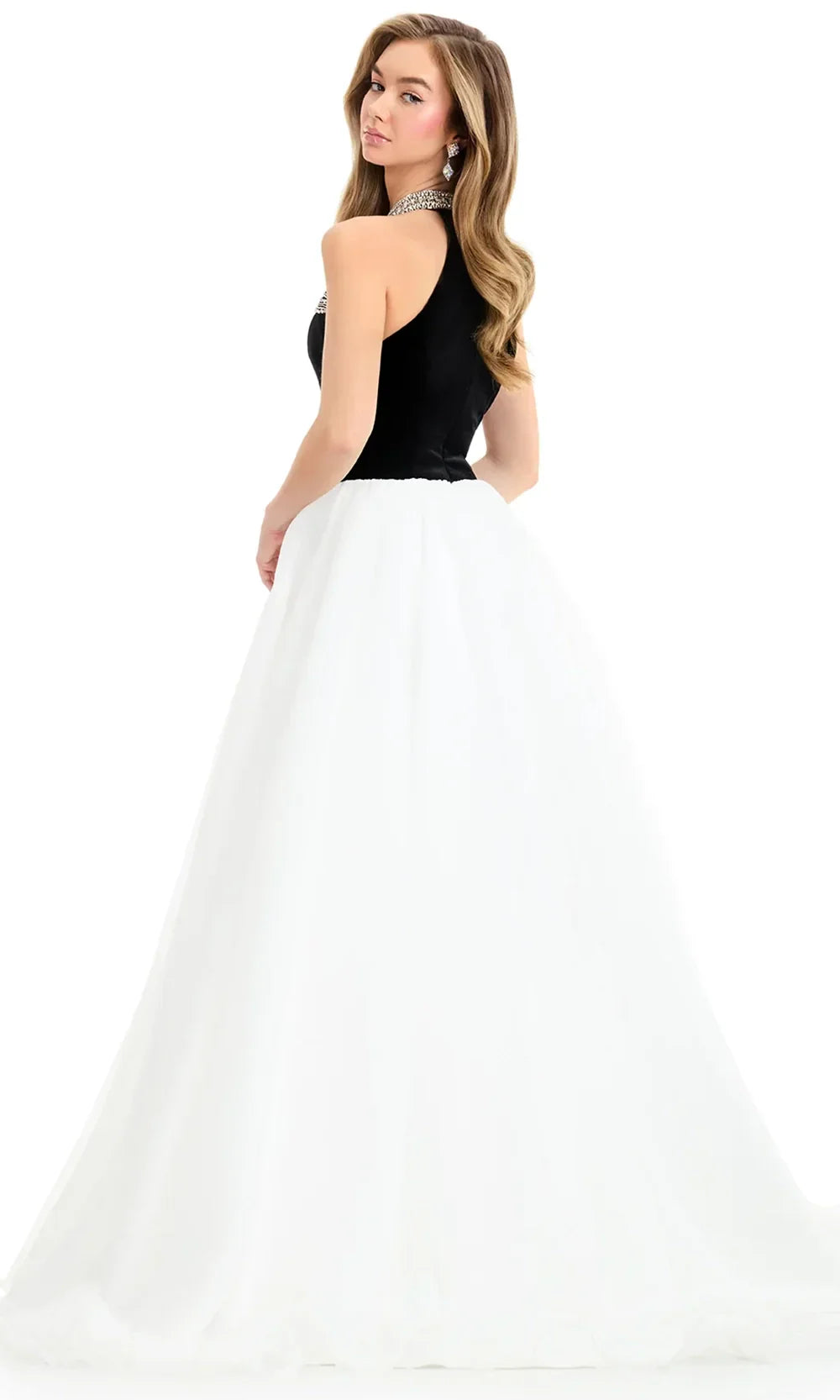 Ashley Lauren 12050 - High Halter Basque Waist Ballgown