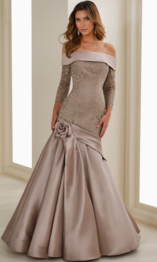 Ivonne D ID1409 - Off shoulder Mikado Trumpet Gown
