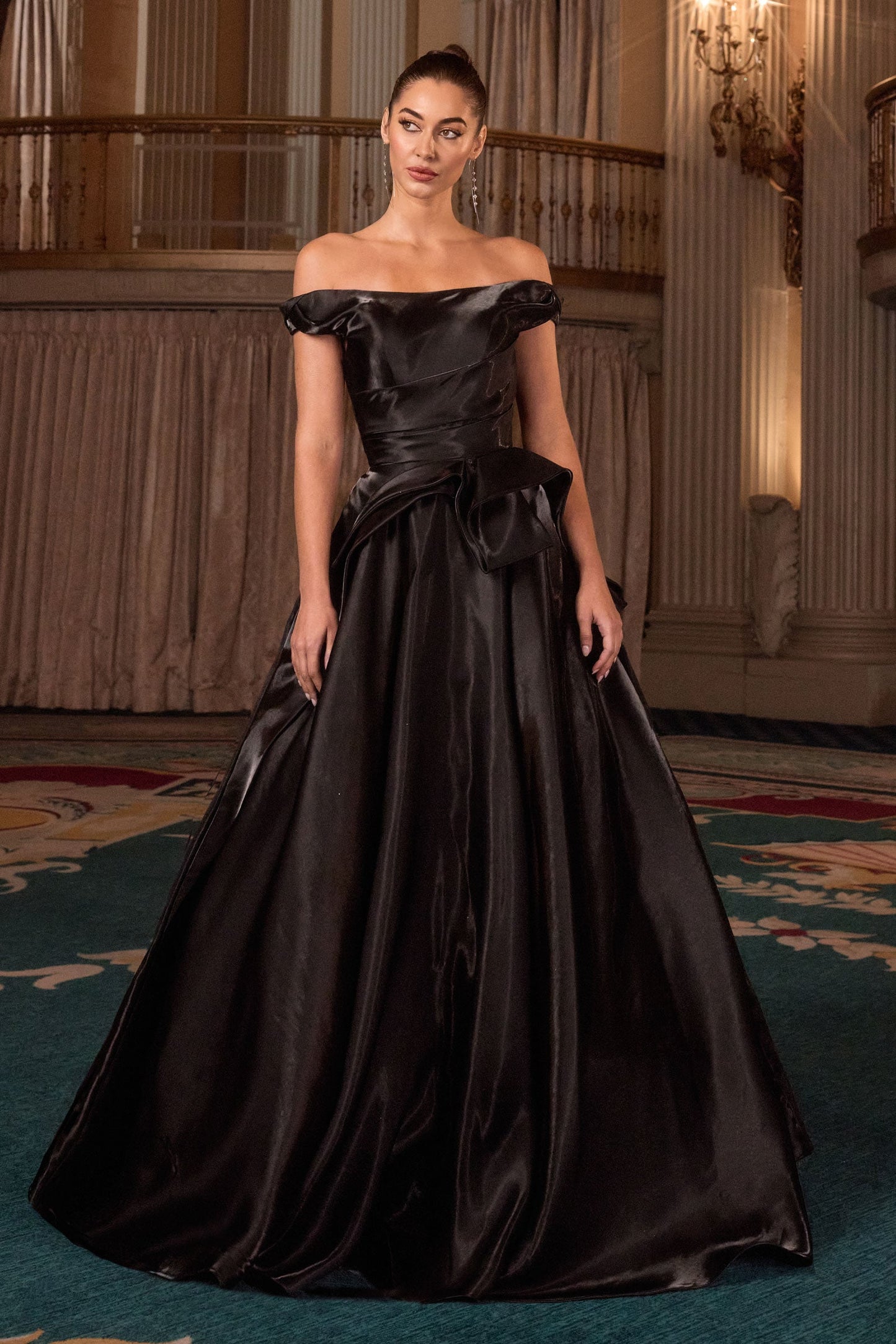 Ladivine J885 - Structured Bodice Cap Sleeve Ballgown