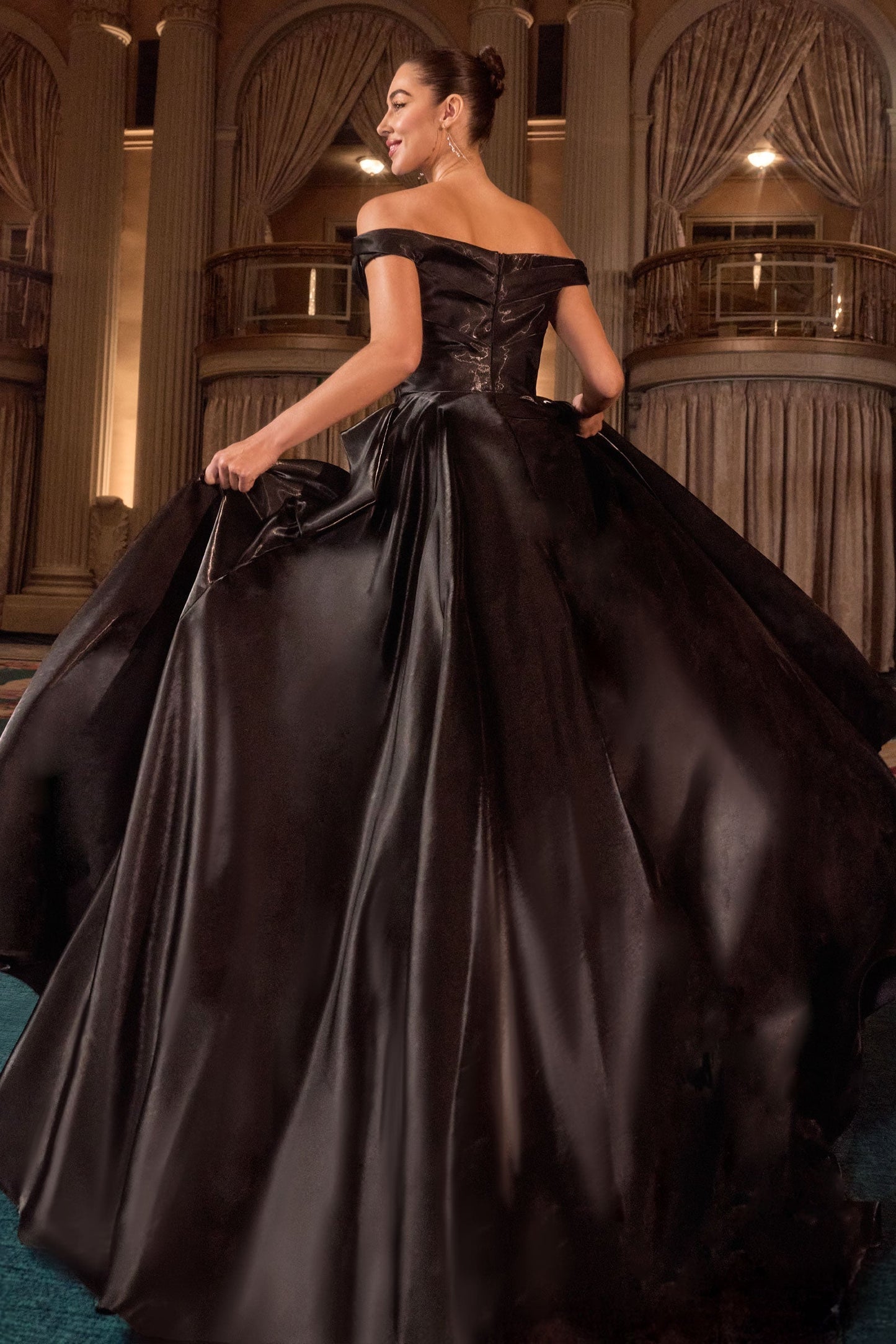 Ladivine J885 - Structured Bodice Cap Sleeve Ballgown
