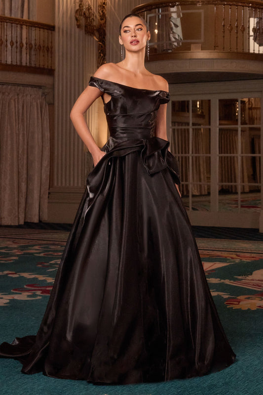 Ladivine J885 - Structured Bodice Cap Sleeve Ballgown