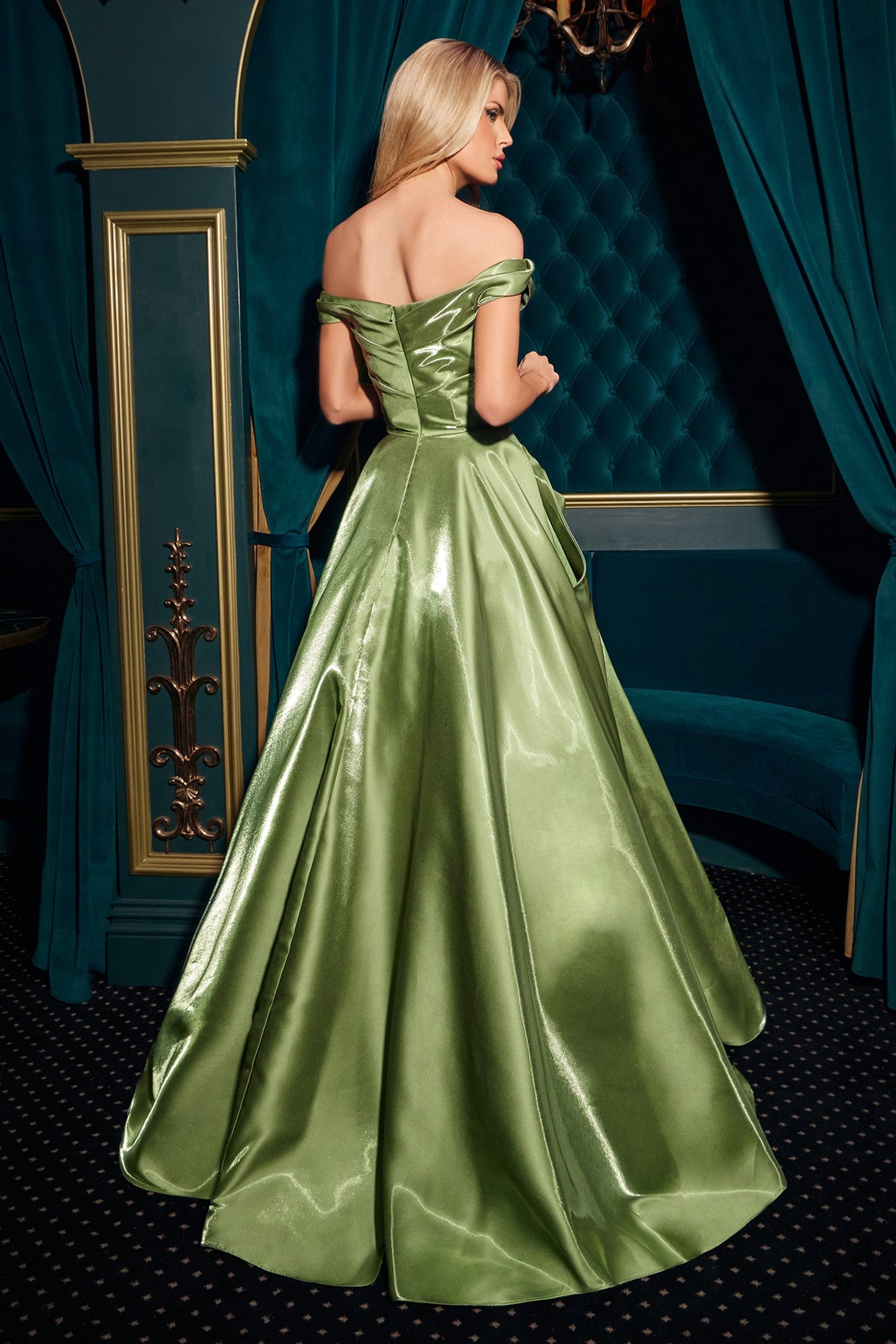 Ladivine J885 - Structured Bodice Cap Sleeve Ballgown