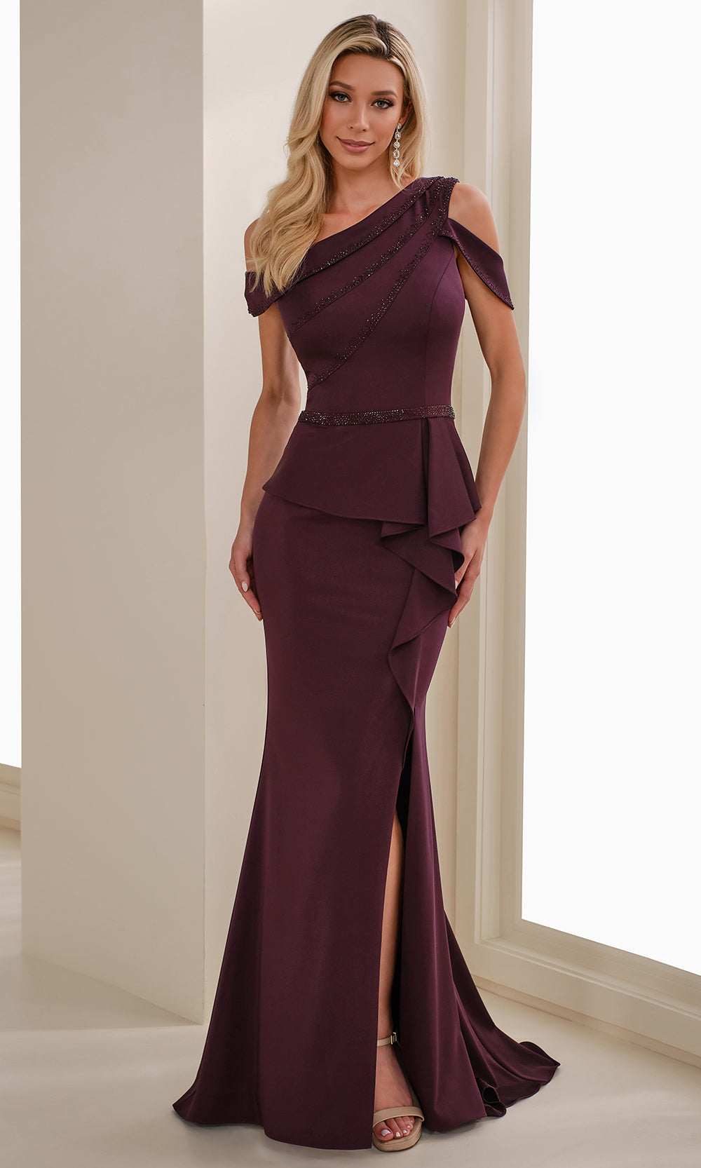 Montage by Mon Cheri M3107 - Embellished Asymmetric Sheath Gown