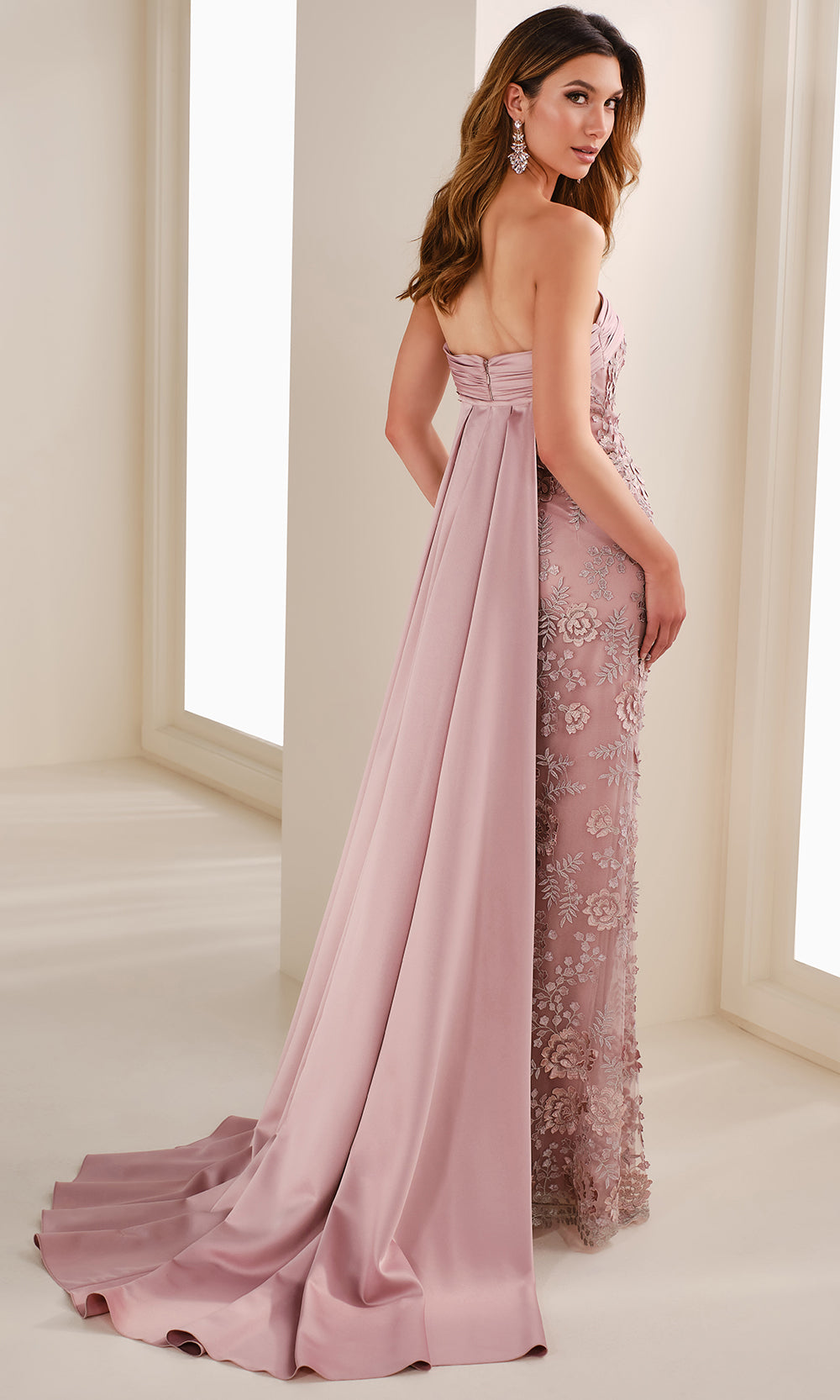 Montage by Mon Cheri M3110 - Embroidered Tulle Straight Neckline Gown