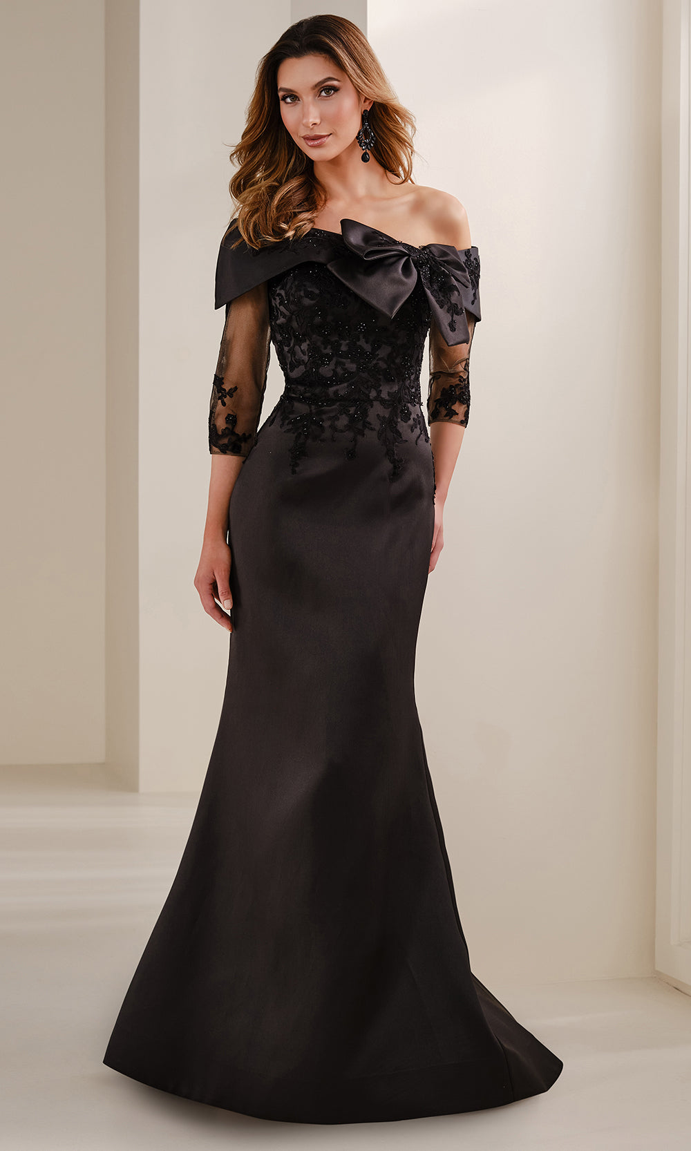 Montage by Mon Cheri M3111 - Lace Appliqued Mermaid Evening Gown