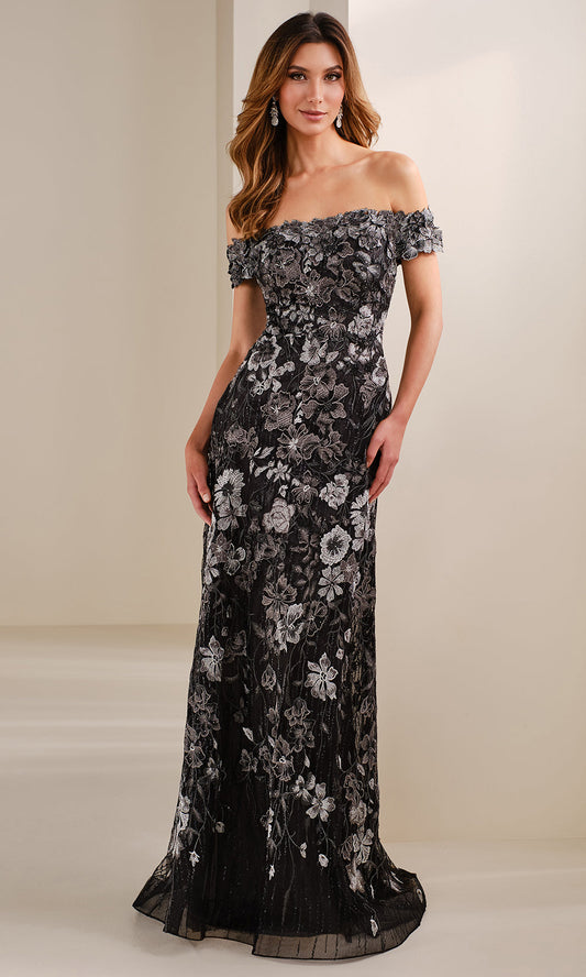 Montage by Mon Cheri M3112 - Straight Across Floral Embroidered Gown