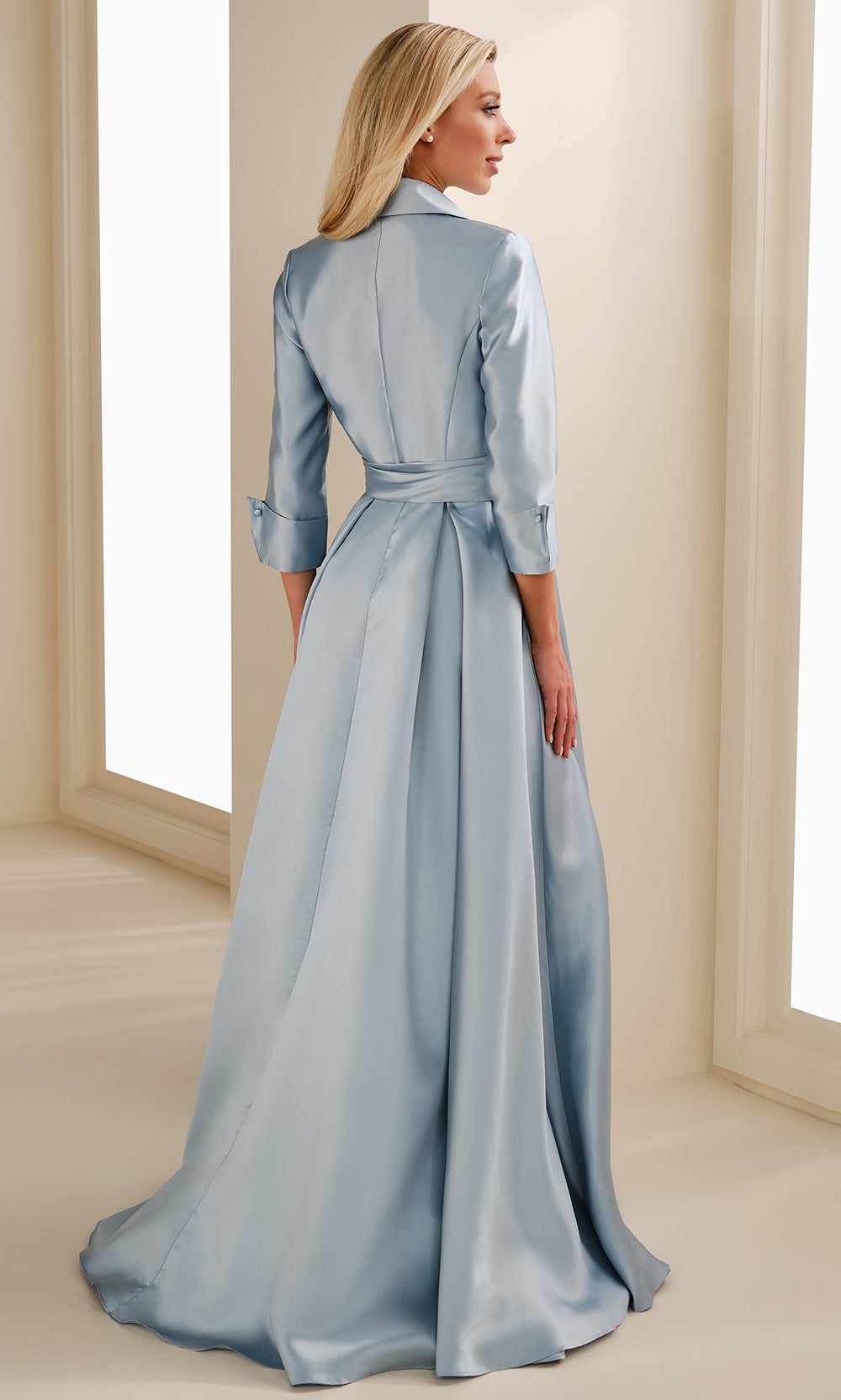 Montage by Mon Cheri M3114 - Button Front A-Line Gown with Sash