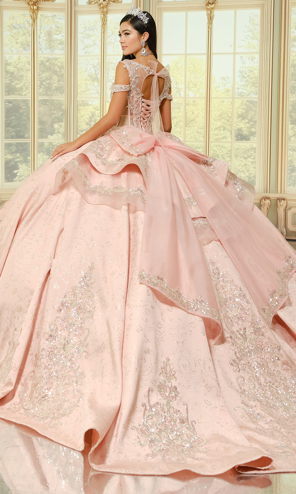 Princesa by Ariana Vara PR30201 - Cutout Back Beaded Applique Ballgown