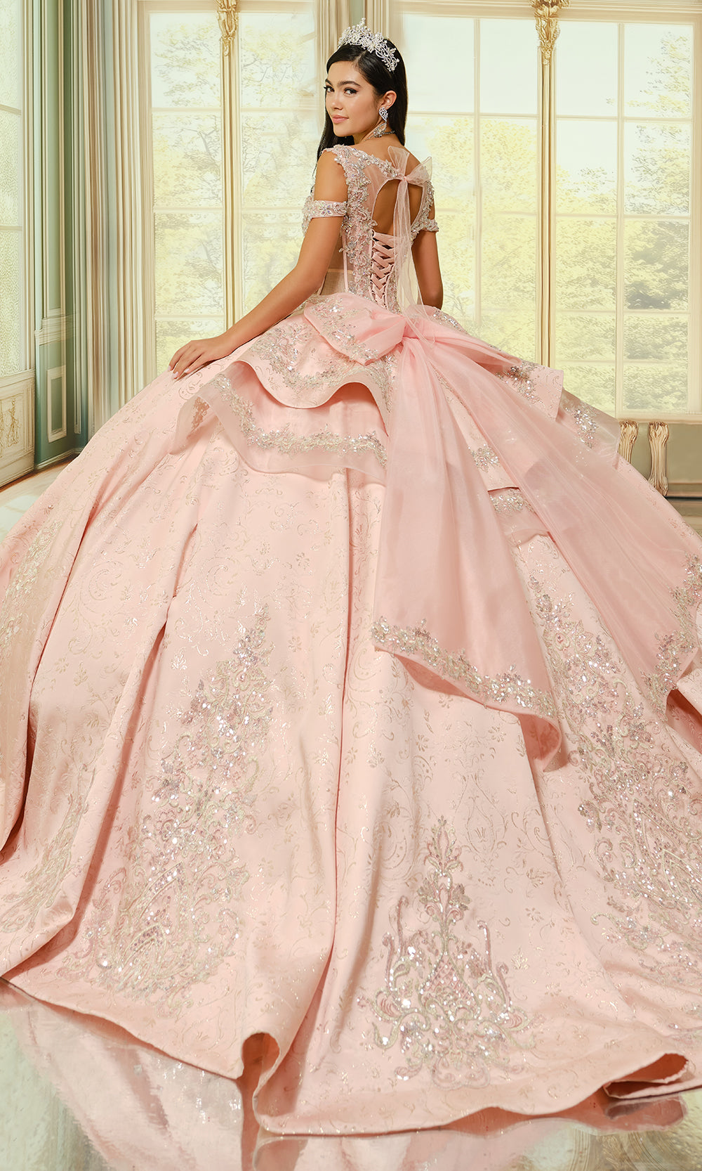 Princesa by Ariana Vara PR30201 - Cutout Back Beaded Applique Ballgown
