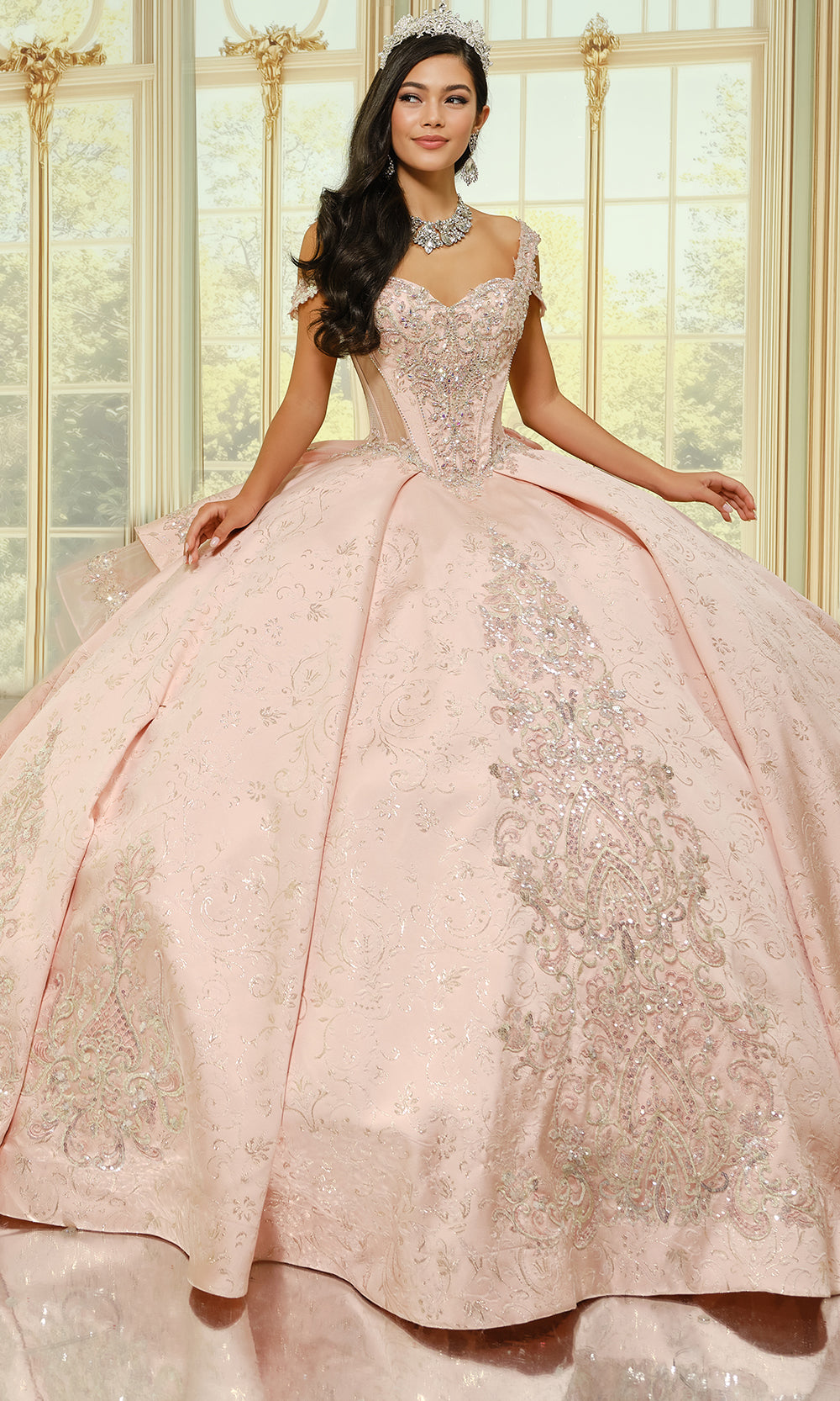 Princesa by Ariana Vara PR30201 - Cutout Back Beaded Applique Ballgown