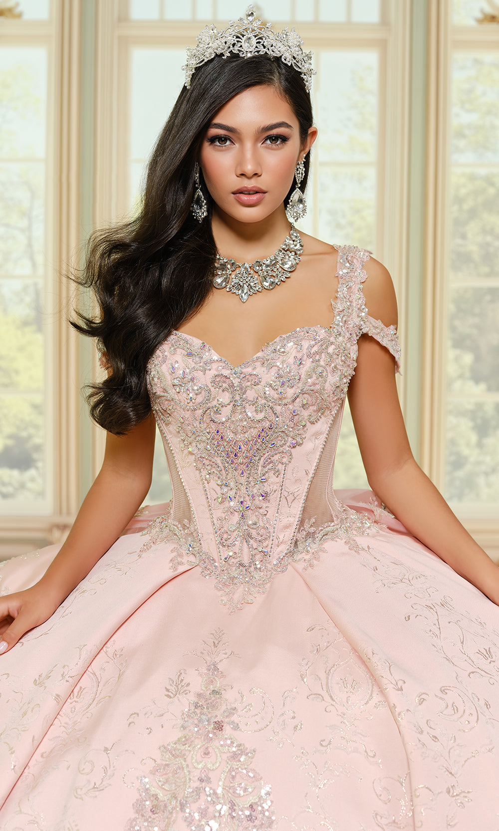 Princesa by Ariana Vara PR30201 - Cutout Back Beaded Applique Ballgown