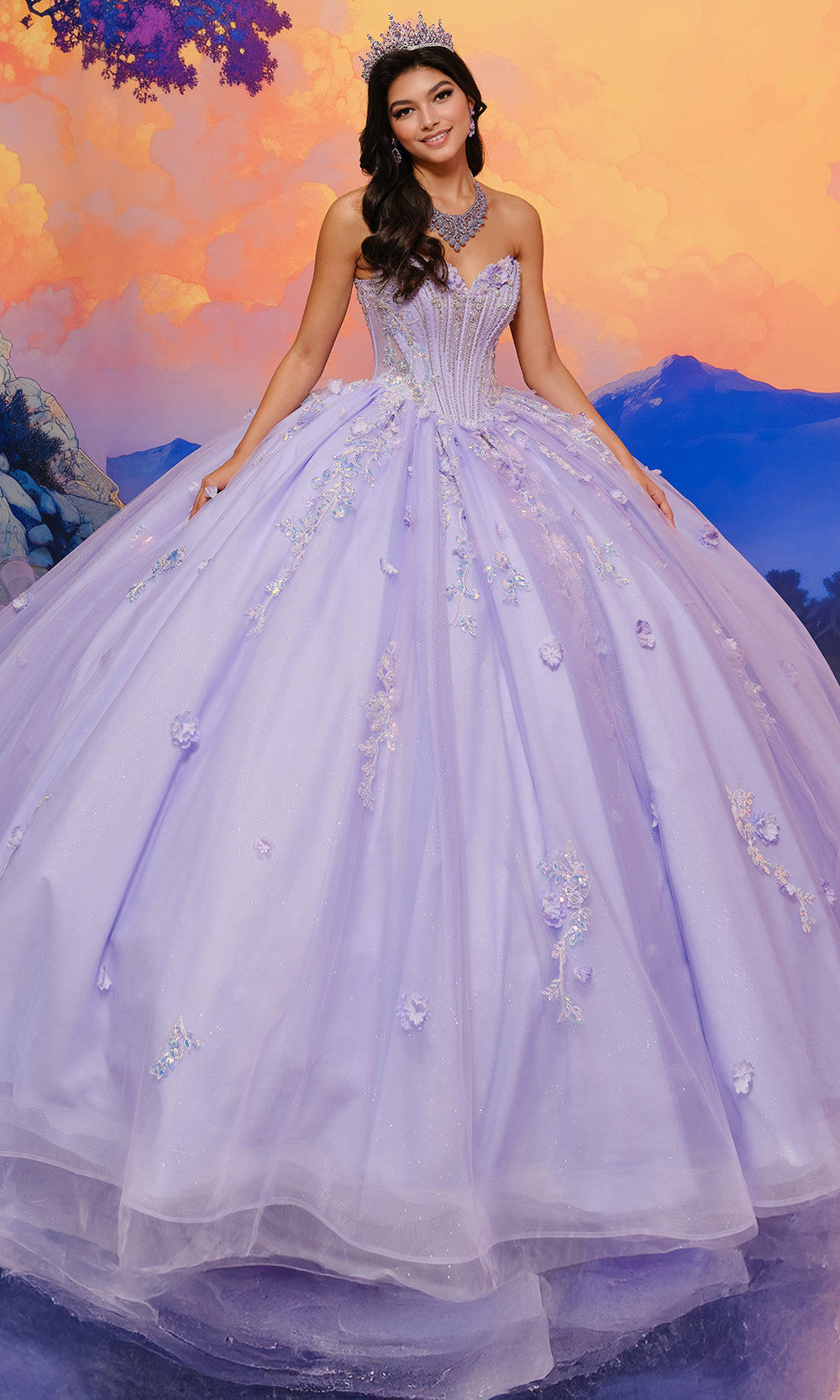 Princesa by Ariana Vara PR30202 - Strapless Corset Floral Ballgown