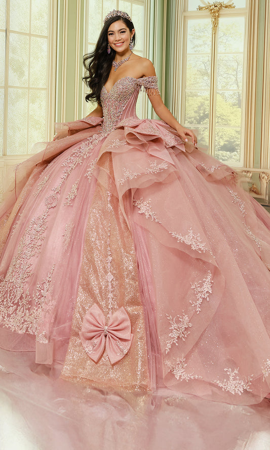 Princesa by Ariana Vara PR30203 - Off Shoulder Tulle Ballgown with Bows