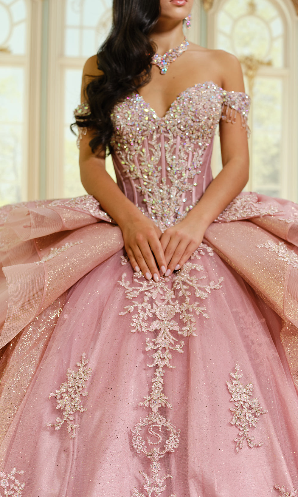 Princesa by Ariana Vara PR30203 - Off Shoulder Tulle Ballgown with Bows