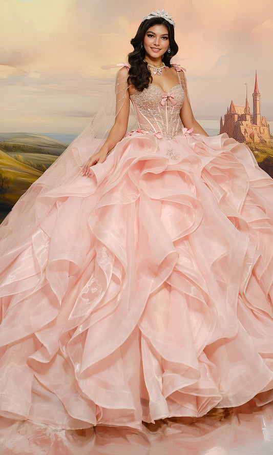 Princesa by Ariana Vara PR30204 - Sweetheart Ruffle Gown with Bow Detail