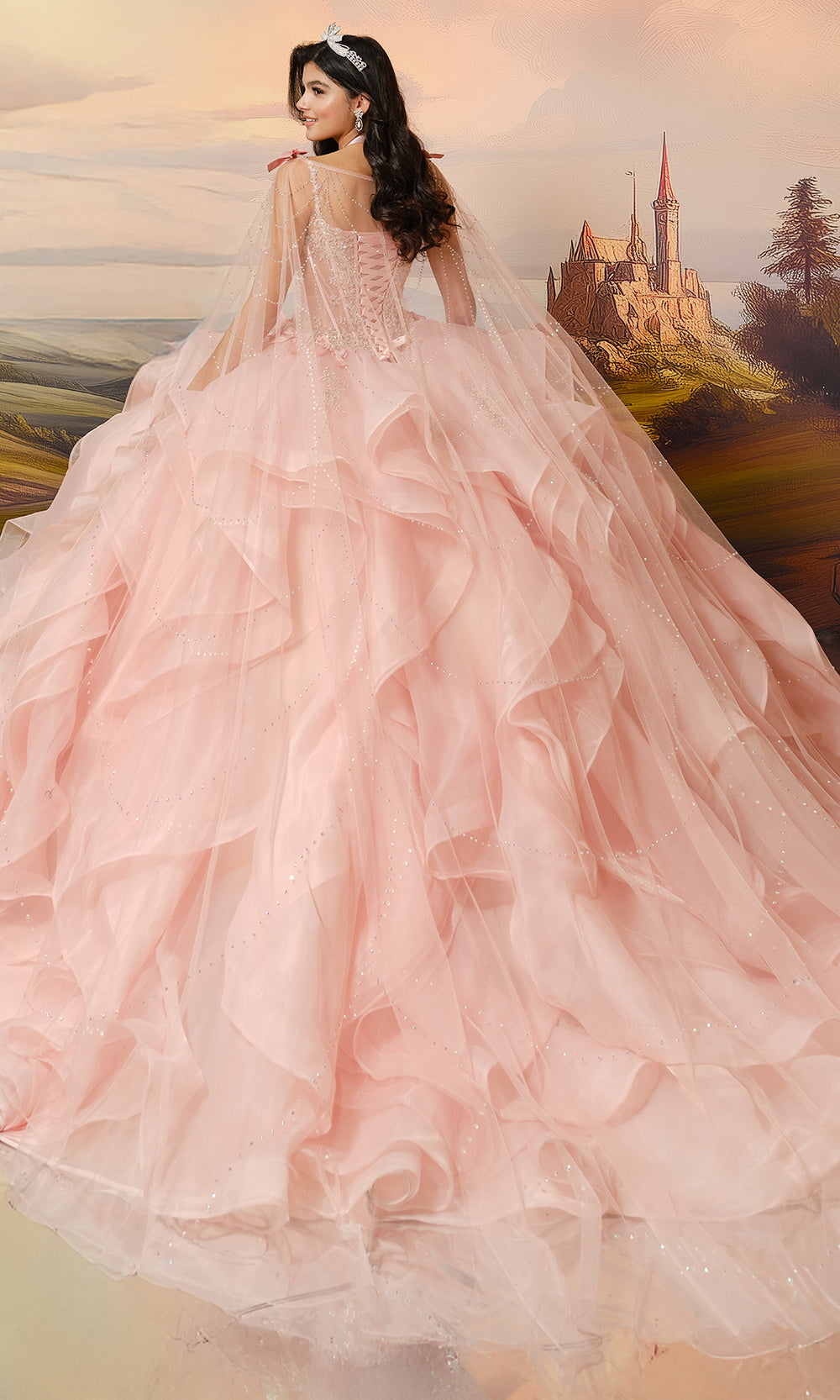 Princesa by Ariana Vara PR30204 - Sweetheart Ruffle Gown with Bow Detail