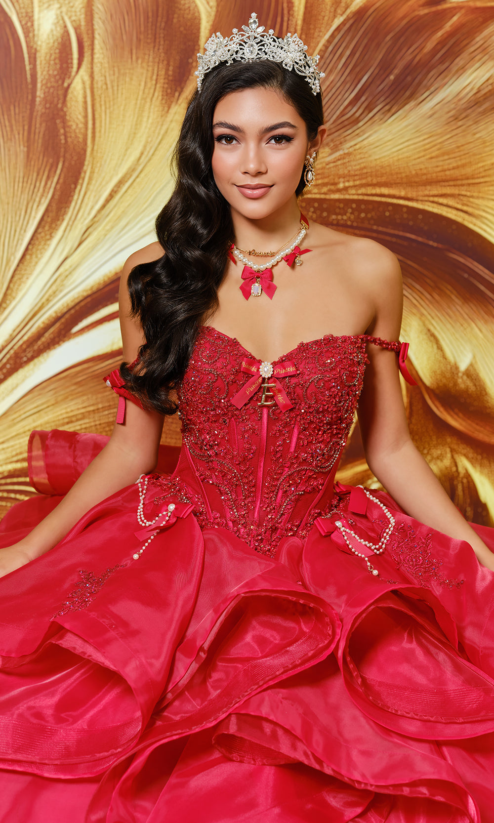 Princesa by Ariana Vara PR30204 - Sweetheart Ruffle Gown with Bow Detail