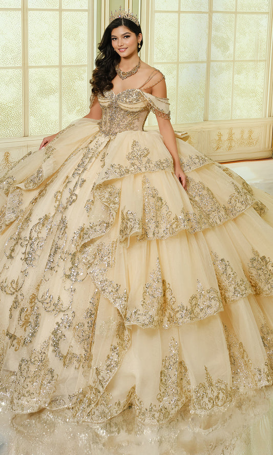 Princesa by Ariana Vara PR30205 - Tiered Glitter Tulle Sweetheart Gown